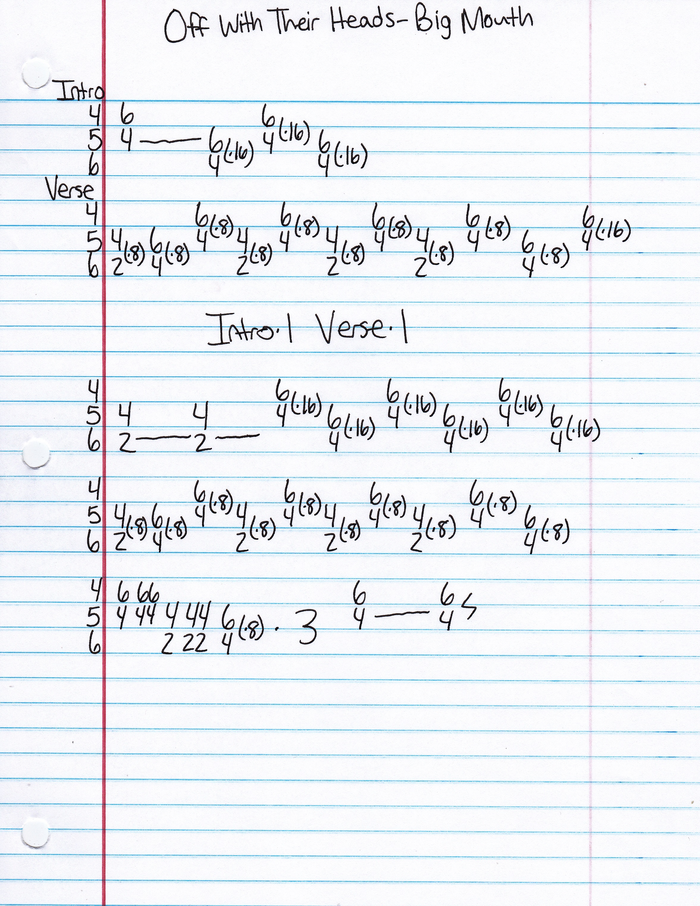 High quality guitar tab for Big Mouth by Off With Their Heads off of the album All Is Not Well. ***Complete and accurate guitar tab!***